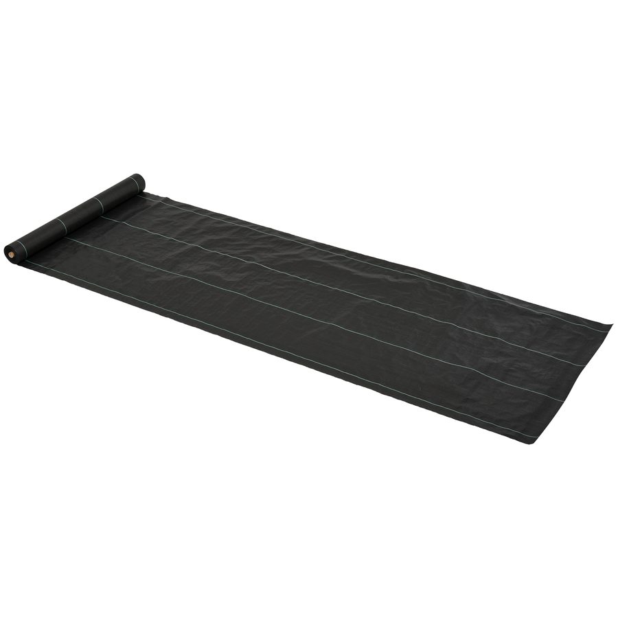 Outsunny Anti-Unkrautgewebe Verschleißfest Unkraut Barrier Bändchengewebe Reißfestes Bodendecker 100g/m²  Unterbodengewebe mit grünen Trennwänden   Aosom von Outsunny