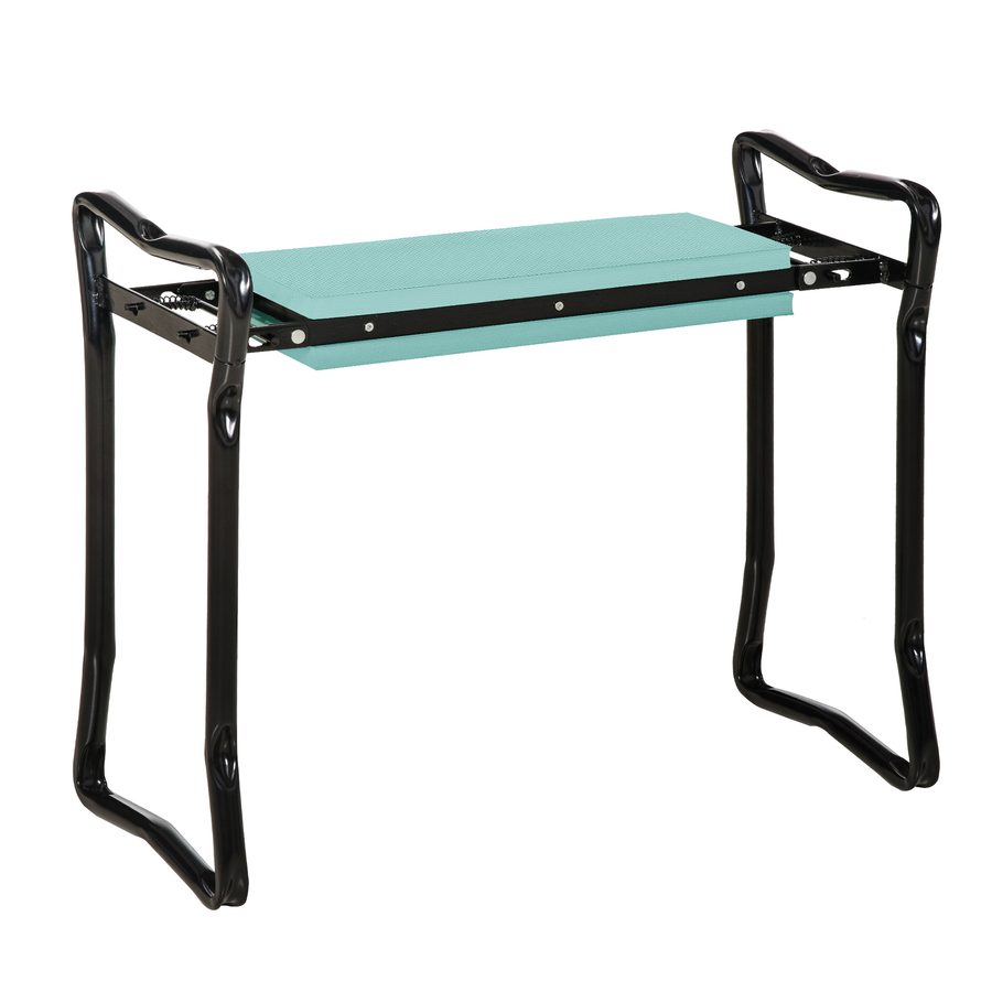 Outsunny Kniebank für Gartenarbeit klappbarer Gartenhocker Kniehilfe bis 150 kg EVA-Schaumstoff Stahl dunkelgrün 58 x 28 x 49 cm für komfortables Arbeiten im Garten   Aosom.de von Outsunny