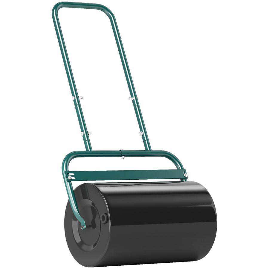 Outsunny Rasenwalze Gartenwalze befüllbar mit Wasser oder Sand, 50cm Breite Handwalze mit U-Griff, 38 Liter Füllvolumen, Rasenroller aus Stahl, Ackerwalze für Garten Rasen, Dunkelgrün   Aosom von Outsunny