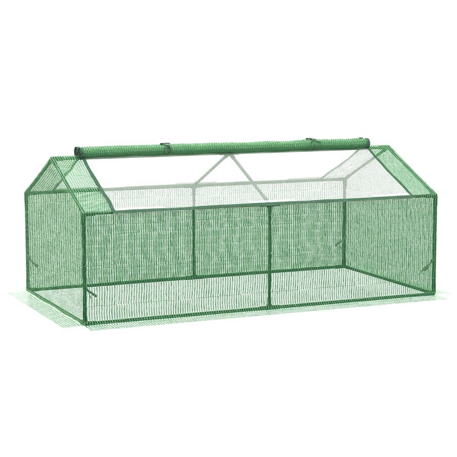 Outsunny Foliegewächshaus mit Fenster Treibhaus Tomatenhaus Frühbeet 180 x 90 x 70 cm Grün   Aosom von Outsunny