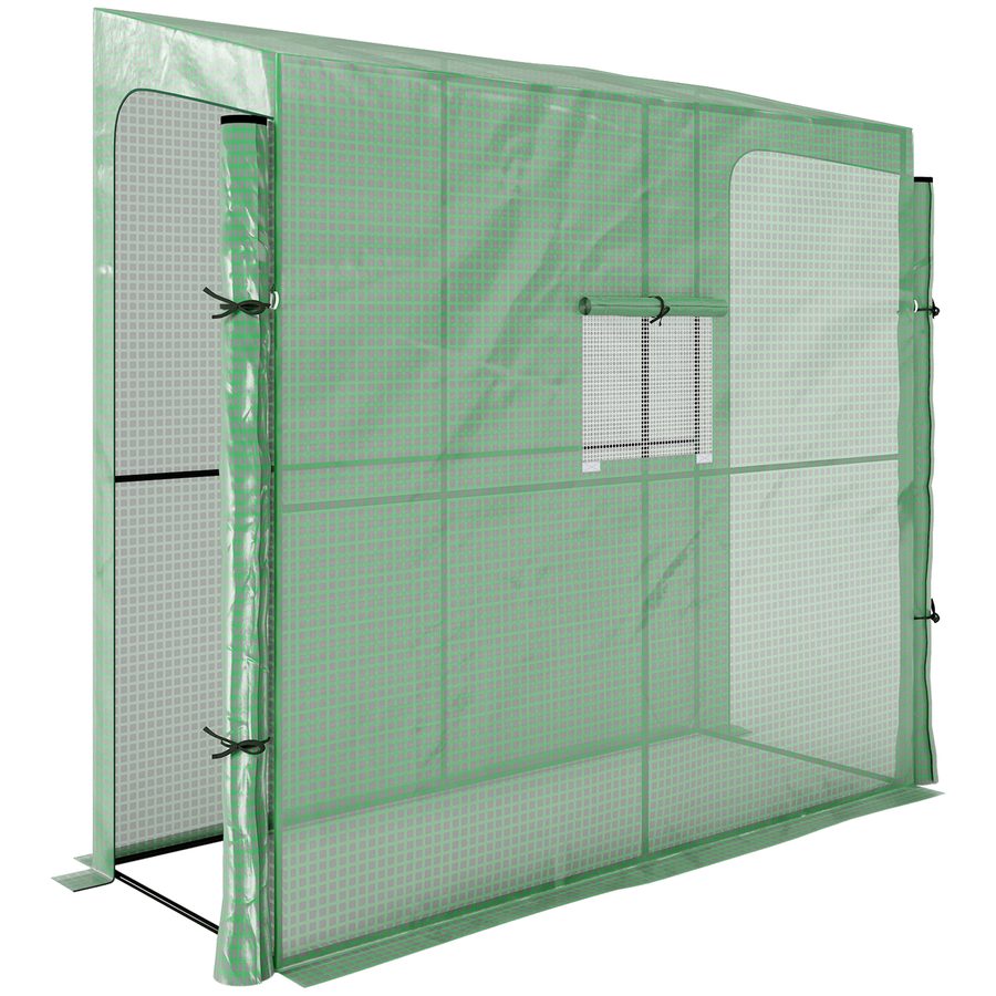 Outsunny Foliengewächshaus 2 Türen winddichtes Tomatenhaus mit Seitenfenster UV-Schutz für Garten PE grün   Aosom.de von Outsunny