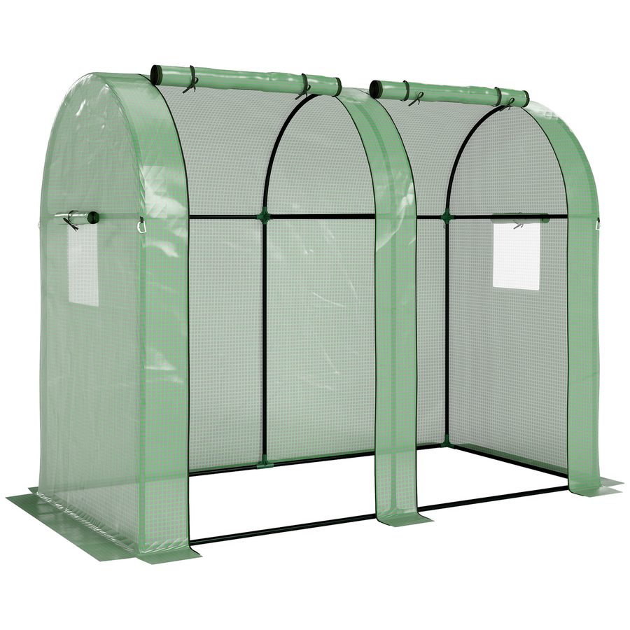 Outsunny Foliengewächshaus 2 Rolltüren winddicht mit Seitenfenster UV-Schutz für Garten Tomatenhaus aus PE in Grün   Aosom.de von Outsunny