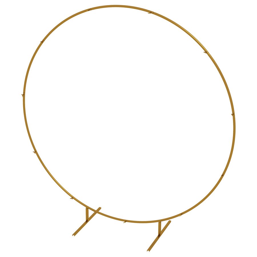 Outsunny Dekorations-Kit für runden Ballonbogen, Gartenbogen, Rosenbogen, Rankpflanzenbogen für Hochzeit, Geburtstag, Zeremonie und Bankett aus goldfarbenem Stahl 2,24 m   Aosom von Outsunny