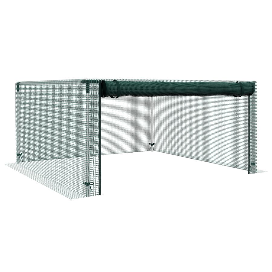 Outsunny Gartennetz Insektenschutznetz mit Reißverschlusstür 1,25x1,25m winddicht aus Stahl in Grün für Garten & Terrasse   Aosom.de von Outsunny