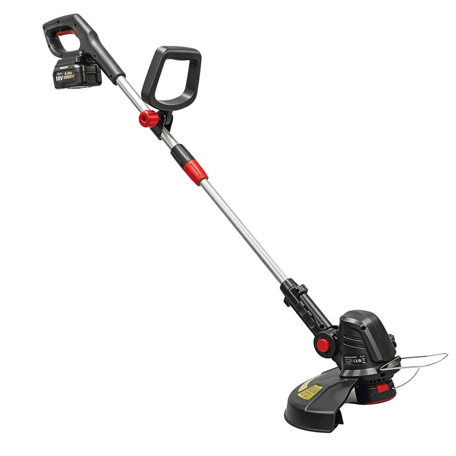 Outsunny Akku-Trimmer 18V 2-in-1 Akku-Kantenschneider mit 2 x 4,0Ah Akkus und Ladegerät bürstenloser Motor verstellbare Stange verstellbarer Kopf und Griff Schnittbreite 25 cm Frontschutz   Aosom von Outsunny