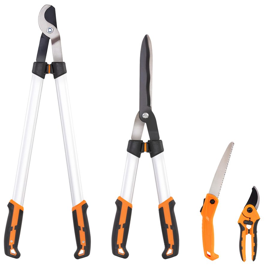 Outsunny 4-teiliges Gartenset mit Gartenschere, Astschere, Handschere und Klappsäge, robuste Werkzeuge mit scharfen Klingen und Aluminiumgriff   Aosom von Outsunny