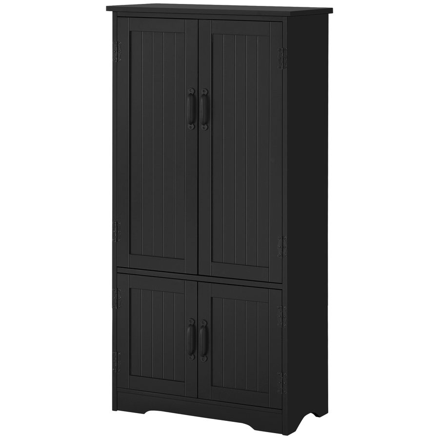 HOMCOM Küchenbuffet, zeitgenössischer Küchenschrank mit vielen Staumöglichkeiten, 2 Schränke, 3 Regale, MDF-Spanplatten in Schwarz   Aosom von HOMCOM