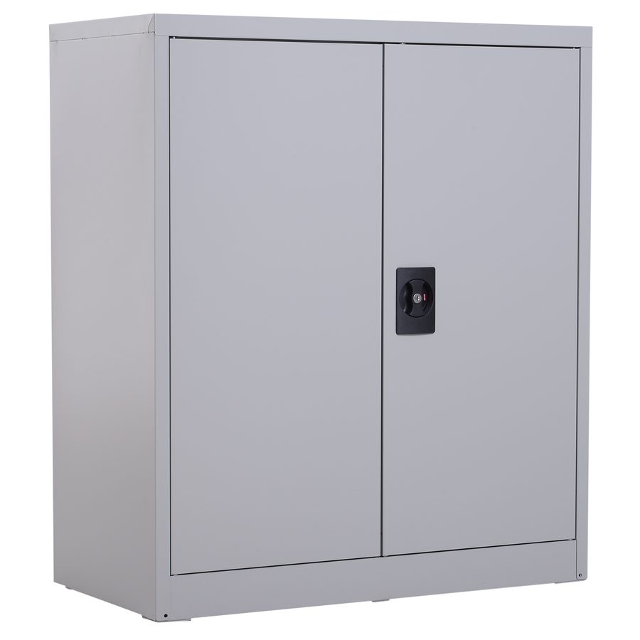 Vinsetto Aktenschrank Stahlschrank Mehrzweckschrank mit verstellbarem Regal und sicherem Schloss Büroschrank Aufbewahrungsschrank für Arbeitszimmer Wohnzimmer 80 x 40 x 92,5 cm Grau   Aosom von Vinsetto