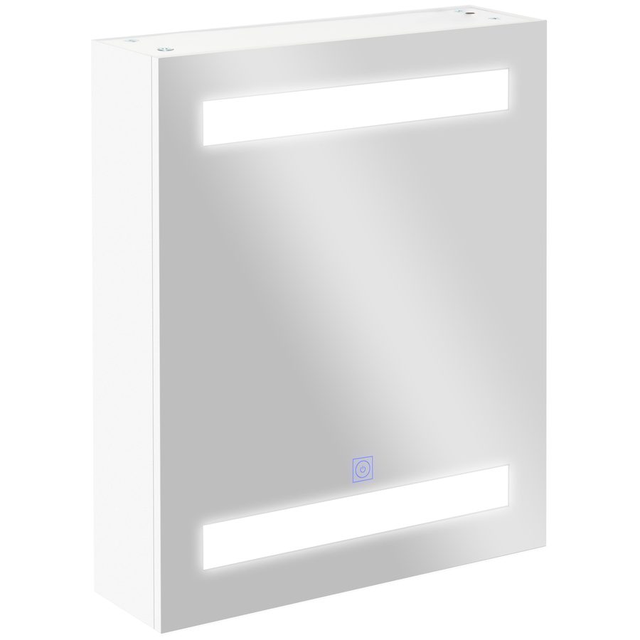 HOMCOM LED Spiegelschrank 9 W Badezimmerschrank Badschrank Badezimmerspiegel mit Touch Schalter Scharnier Soft-Close-Funktion Weiß 50x15x60cm   Aosom von HOMCOM