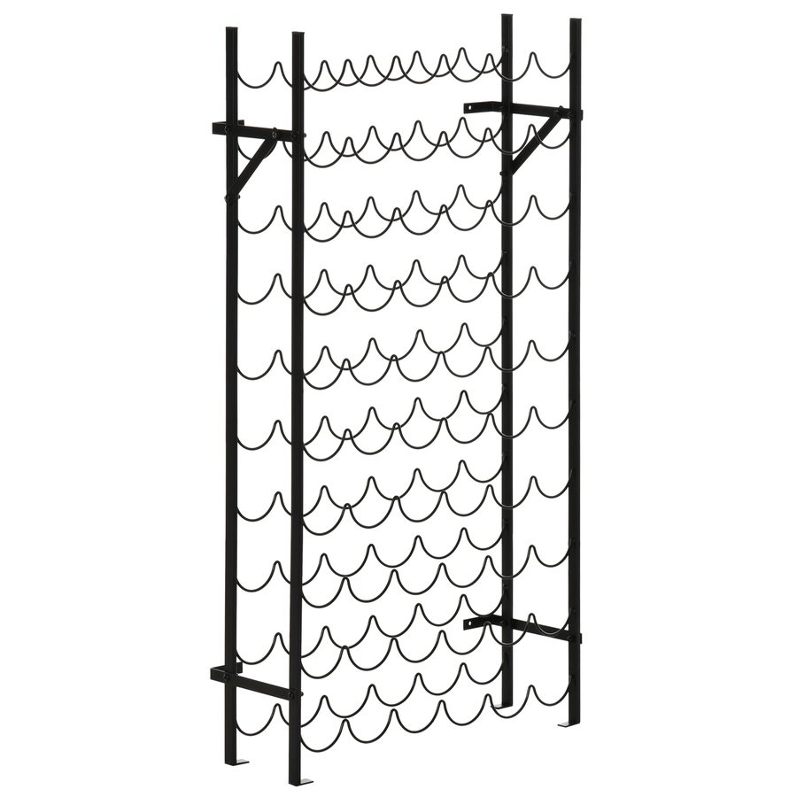HOMCOM Weinregal für 60 Flaschen, wandmontierbares Flaschenregal aus Metall, eleganter Weinständer in Schwarz für Zuhause   Aosom.de von HOMCOM