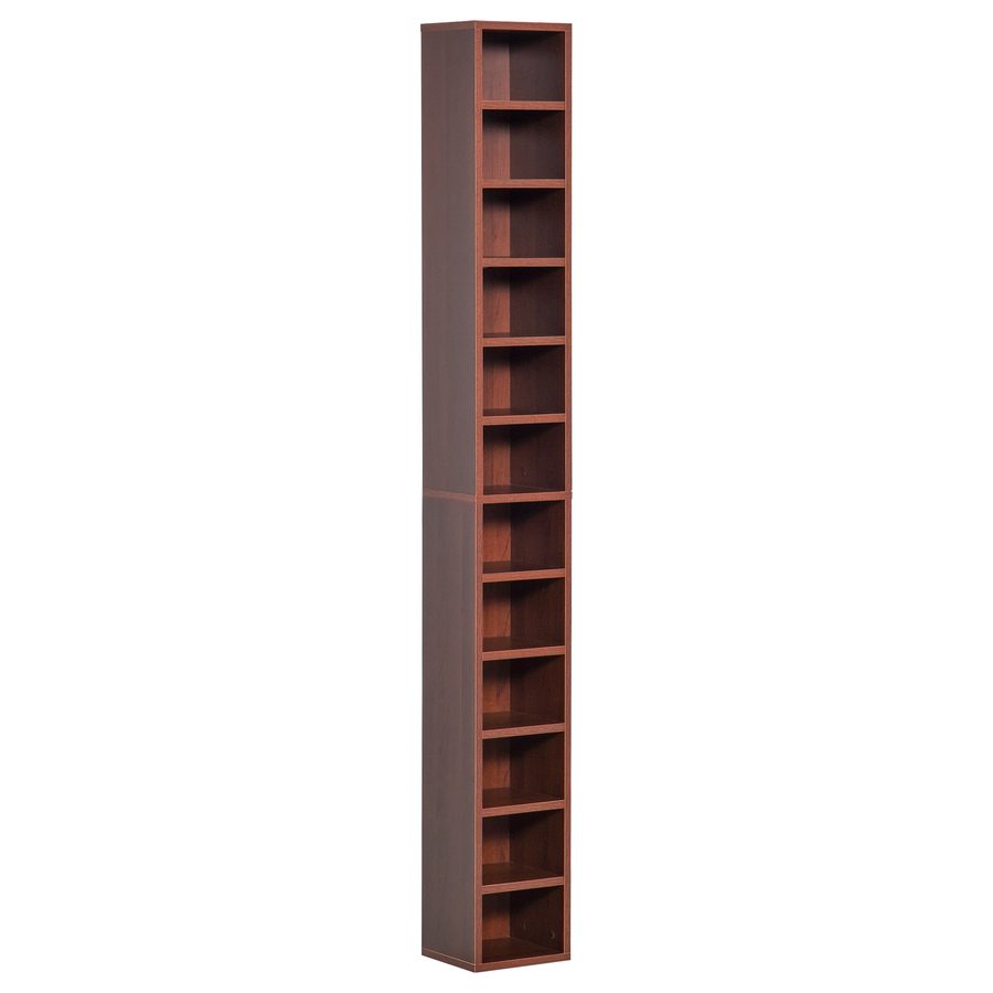 HOMCOM CD- und DVD-Aufbewahrung, CD-Säulenaufbewahrung, Aufbewahrungsschrank mit 12 Fächern, maximale Kapazität 204 CDs, 21 x 20 x 175 cm, Braun   Aosom von HOMCOM