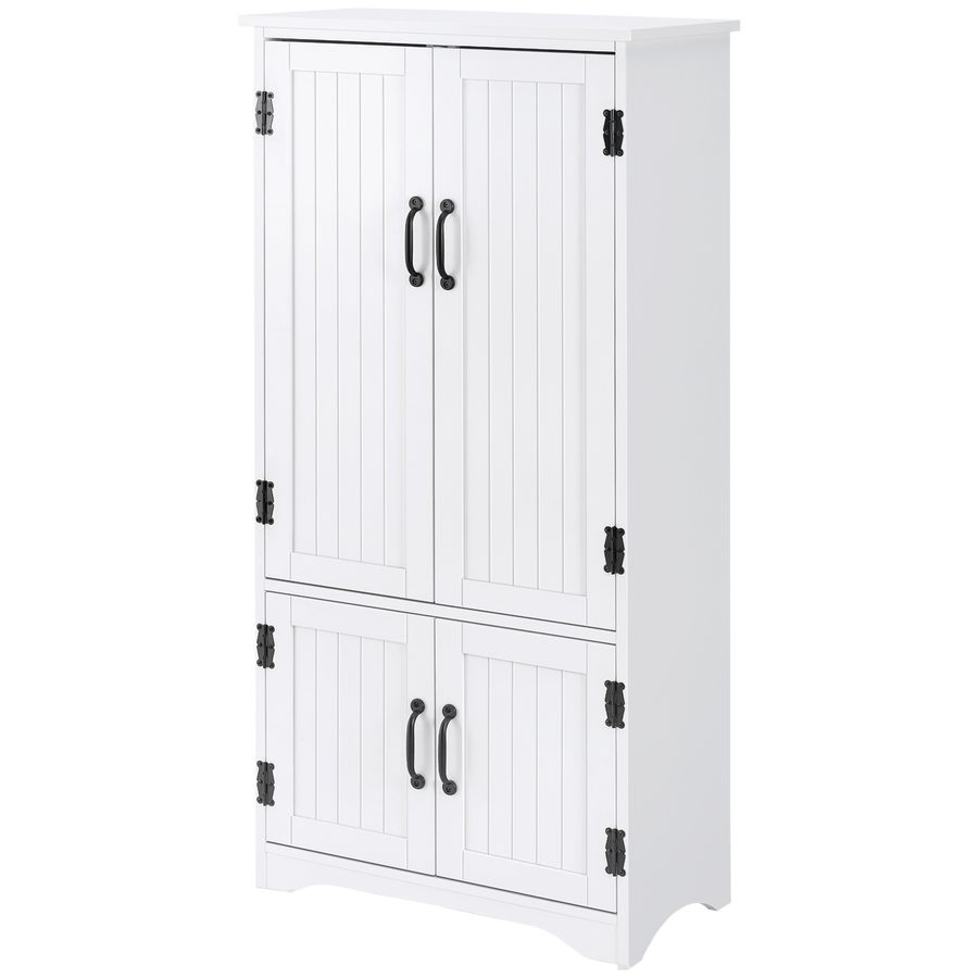 HOMCOM Buffet Küchenschrank Küchenschrank zeitgenössisches Design, viel Stauraum, 2 Schränke, 3 Regale, MDF Spanplatten, weiß   Aosom von HOMCOM