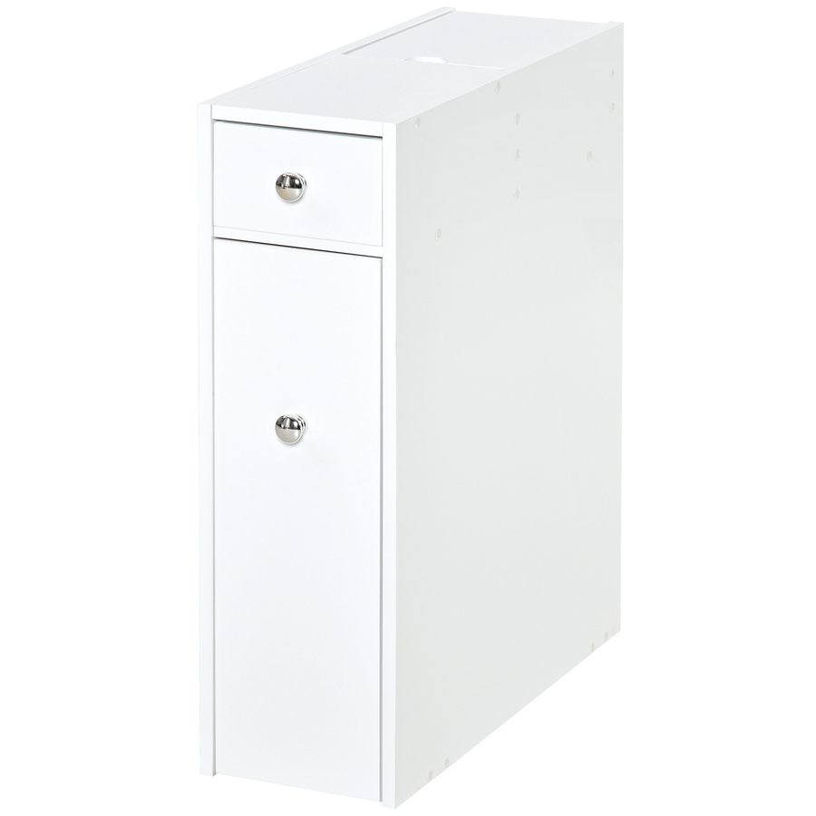 HOMCOM Badschrank Schubladenschrank Badezimmerschrank 2 Schubladen 1 Ablagefach Holz Weiß 48x17x58 cm für modernes Bad   Aosom.de von HOMCOM