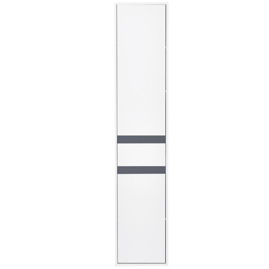 HOMCOM Hochschrank Badezimmer Aufbewahrung Zeitgenössischer Stil 2 Schränke 3 Regale und Schublade Ausziehbar Spanplatten Weiß   Aosom von HOMCOM