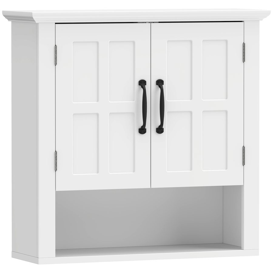 HOMCOM Badschrank Hängeschrank mit verstellbarem Einlegeboden aus Holz, Weiß, 60x19,8x58cm, ideal für Badezimmer   Aosom.de von HOMCOM