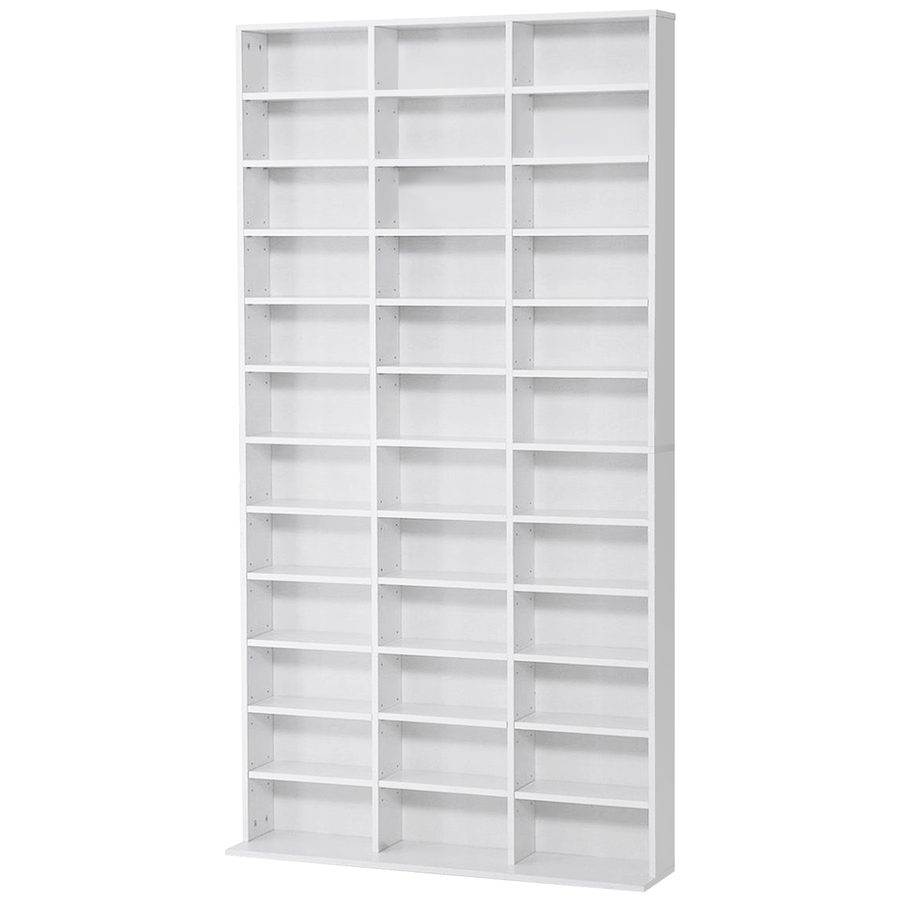 HOMCOM CD/DVD Regal Aufbewahrung für 1116 CDs 36 höhenverstellbare Fächer 195 x 102 x 23,5 cm Weiß   Aosom von HOMCOM