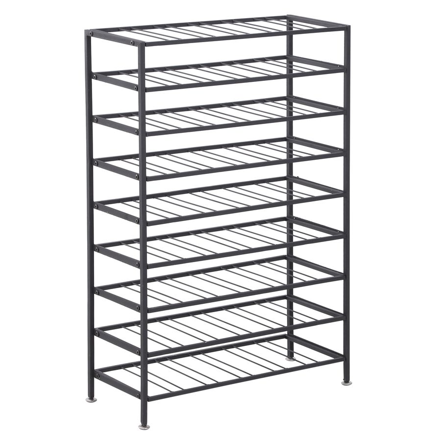 HOMCOM Weinständer Flaschenregal für 54 Flaschen Lagerkapazität 63L x 25B x 91H cm Schwarz Epoxydmethall   Aosom von HOMCOM