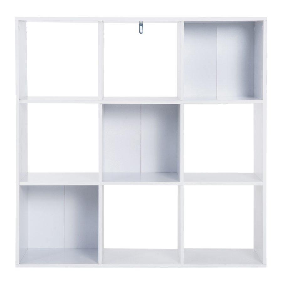 HOMCOM Weißes Bücherregal für Zuhause und Büro, Modernes Regal mit 9 Holzfächern, 91x29,5x91cm   Aosom von HOMCOM