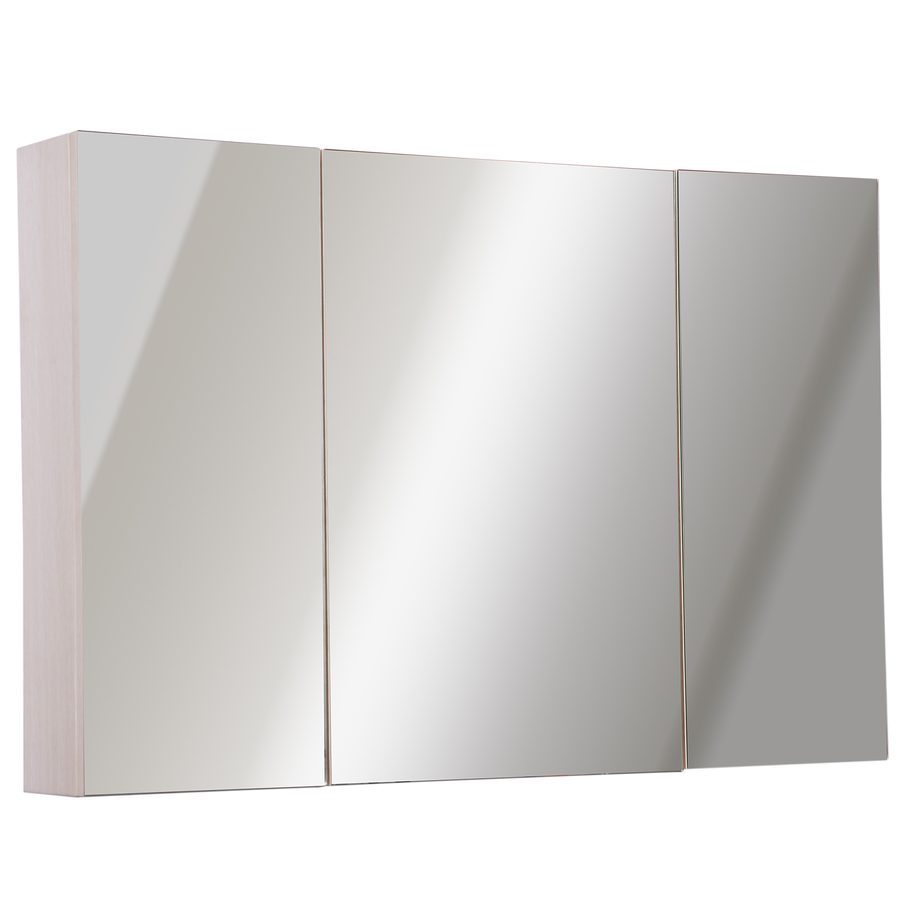 kleankin Spiegelschrank Badschrank Spiegel Wandschrank Badhängeschrank Weißeiche B90 x H60 x D13,5 cm   Aosom von Kleankin