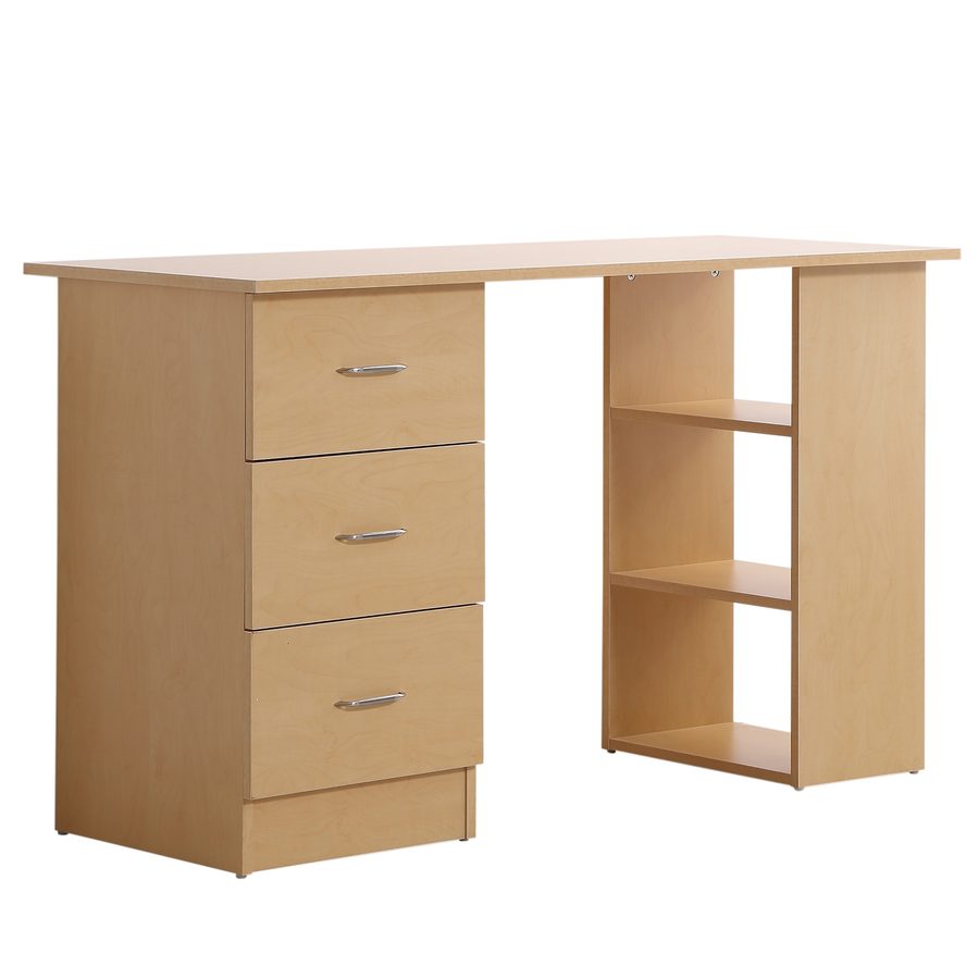 HOMCOM® Schreibtisch Computertisch mit Schubladen Natur   Aosom von HOMCOM