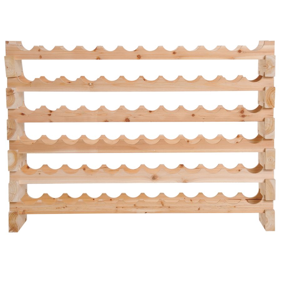 HOMCOM Flaschenregal Weinregal für eine bessere Weinreifung 6 Ebenen 72 Flaschen max. Abmessungen 114L x 28B x 85H cm massives Kiefernholz   Aosom von HOMCOM