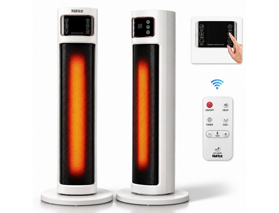 oyajia Heizlüfter 2000W Keramik PTC, Thermostat, Oszillation, Überhitzungs- & Kippschutz, energiesparend leise, 12H Timer, Fernbedienung,Schlafzimmer Badezimmer