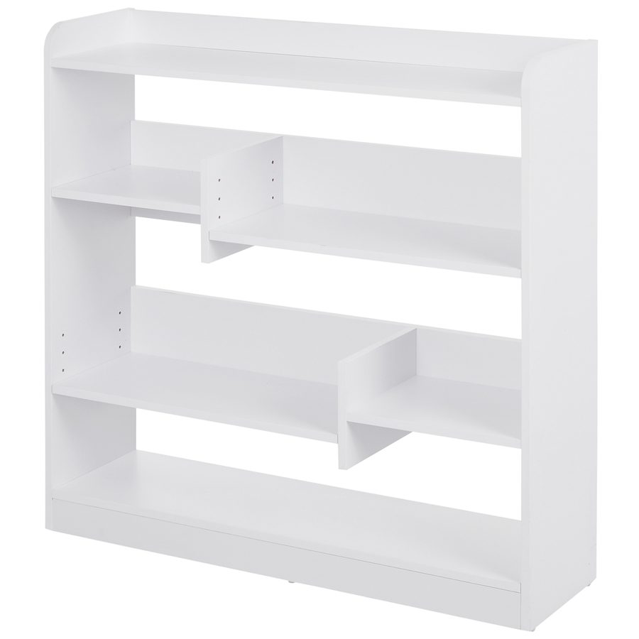 HOMCOM Bücherregal Regal Aufbewahrungsmöbel dim. 90L x 24B x 91H cm 4 Ebenen 3 Rückwandpaneele Spanplatten Weiß   Aosom von HOMCOM