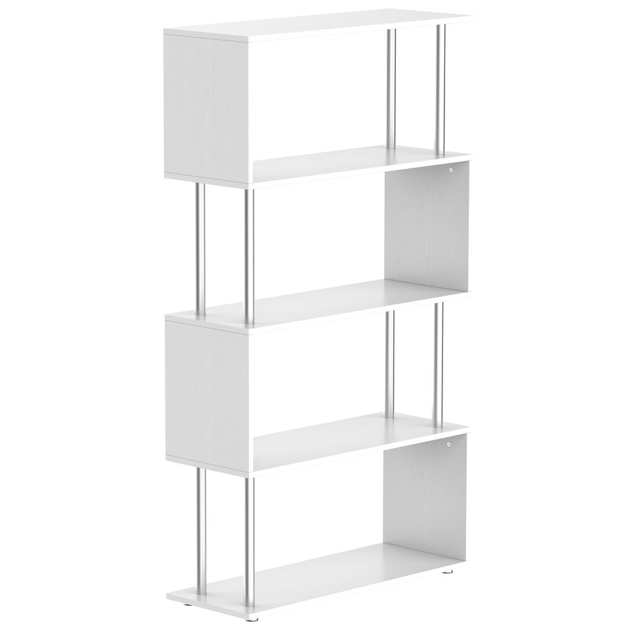 HOMCOM Standregal 4 Fächer Raumteiler Eckregal Wandregal Büroregal Weiß 80x30x145 cm   Aosom von HOMCOM