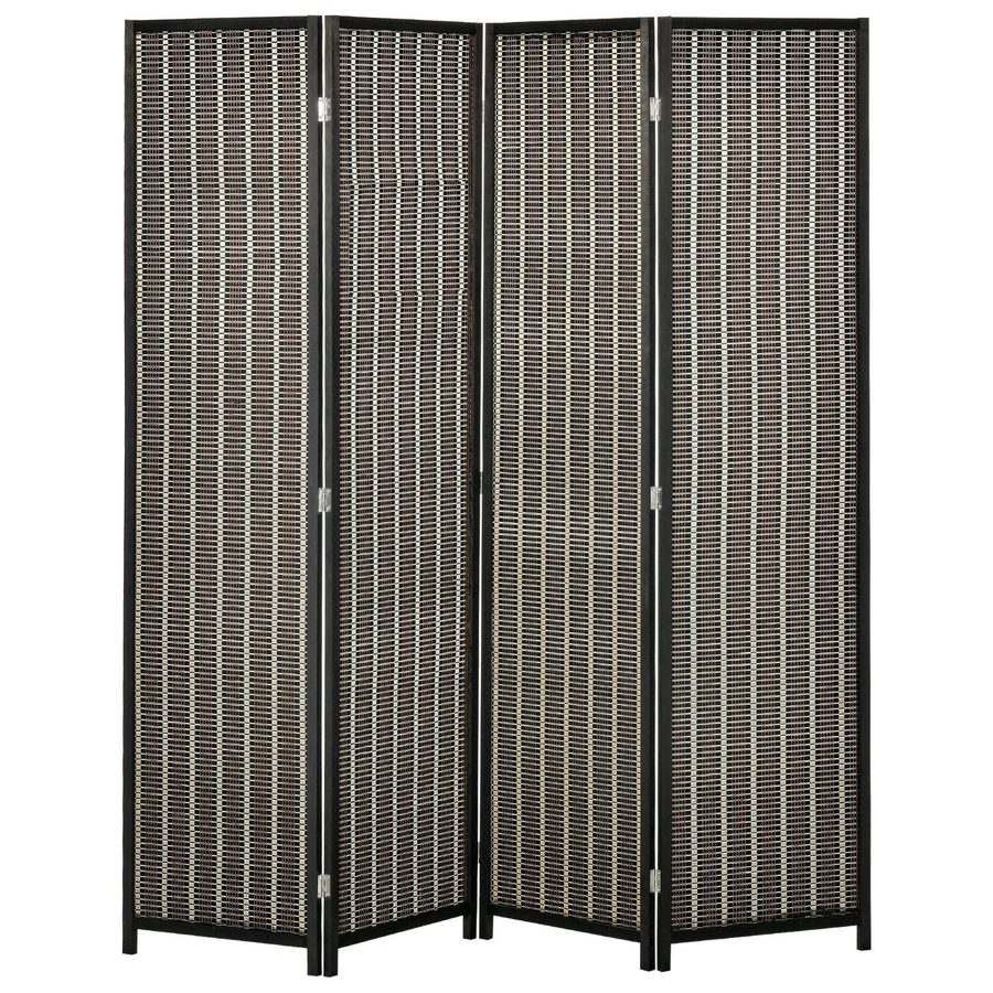 HOMCOM Paravent 4-teilig 180 x 180 cm Raumteiler Trennwand aus Bambus, Faltbar Sichtschutz Raumtrenner Stellwand für Wohnzimmer Braun   Aosom von HOMCOM