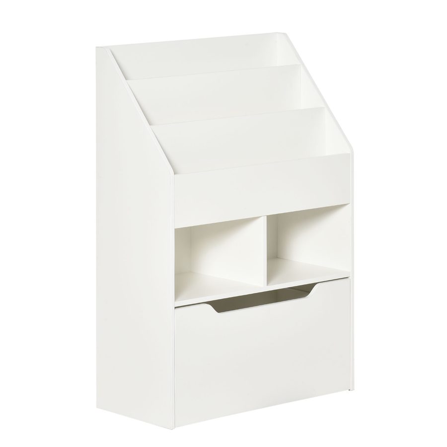 HOMCOM Kinderregal mit Schublade Standregal Bücherregal Dekoregal mit Fächer Weiß 60 x 29,9 x 90 cm   Aosom von HOMCOM