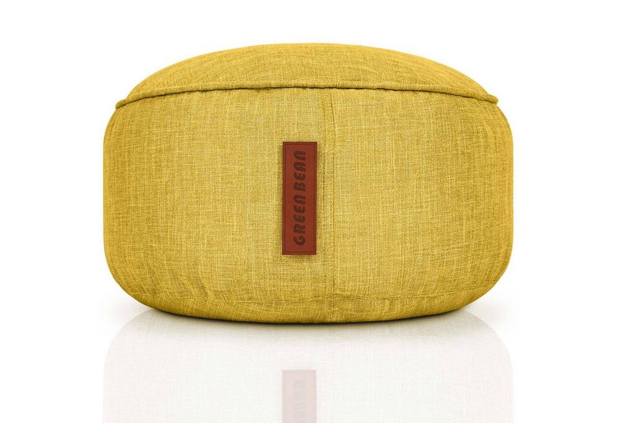 Green Bean Pouf Sitzsack-Hocker Home Linen 45x25cm (Sitzsack-Hocker 45x25cm mit EPS-Perlen Füllung -, Fußhocker Fußkissen Sitz-Pouf für Sitzsäcke), Bodenkissen für Kinder und Erwachsene - Sitzkissen Sitzhocker