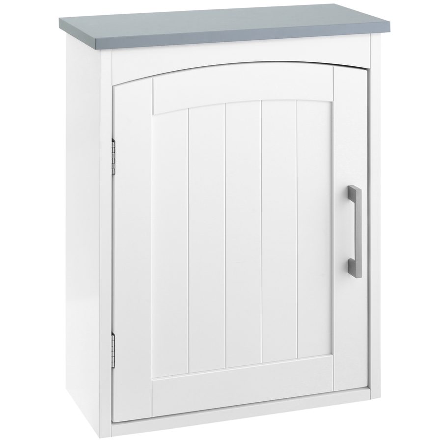 kleankin Wandmontierter Badezimmerschrank mit verstellbarem Regal - 41 x 18,5 x 52 cm - MDF - weiß   Aosom von Kleankin