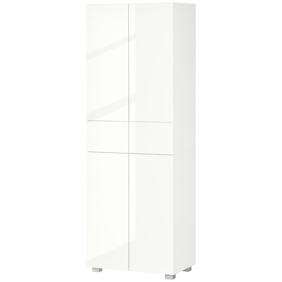 HOMCOM Küchenschrank Buffet Küchenmöbel mit 4 Türen und 2 Schubladen Weiß lackiert Modernes Design 60 x 35 x 170 cm   Aosom von HOMCOM
