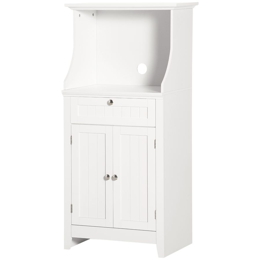HOMCOM Mikrowellenschrank für die Küche mit 1 Schublade, 2 Türen 60 x 40 x 122,5 cm - MDF - Weiß   Aosom von HOMCOM