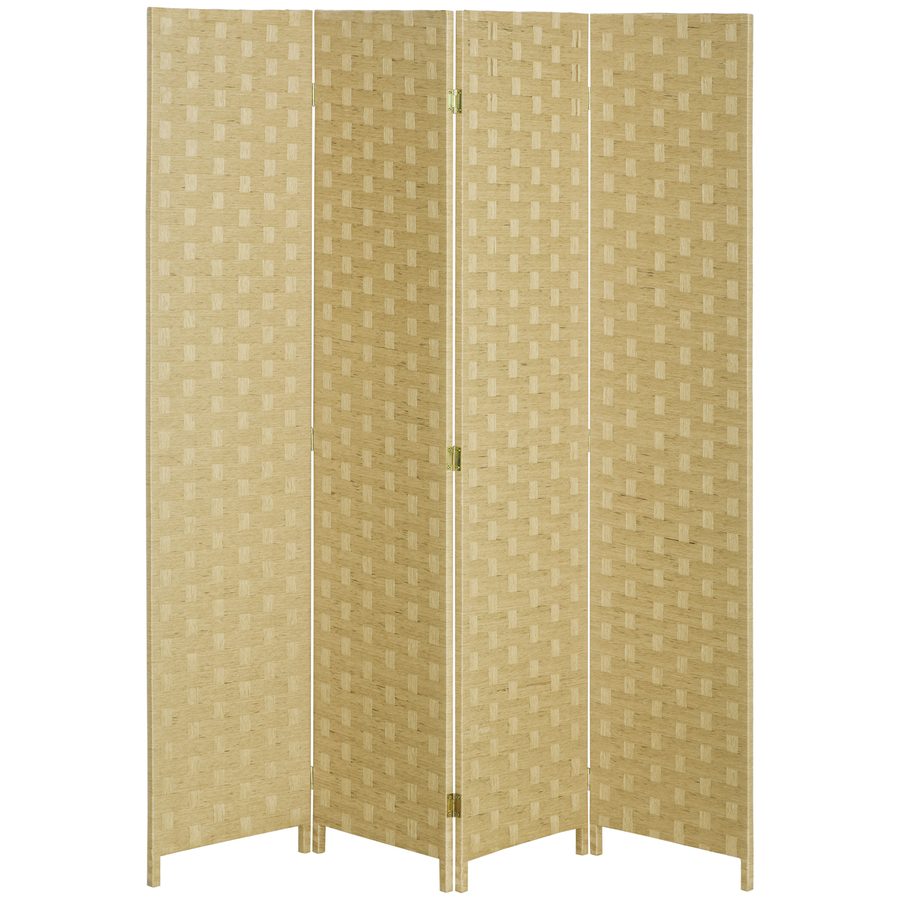 HOMCOM Paravent 4-teilig 160 x 170 cm Raumteiler Faltbar Trennwand aus Wellenfaser, Freistehend Sichtschutz für Wohnzimmer, Schlafzimmer, Büro, Braun   Aosom von HOMCOM