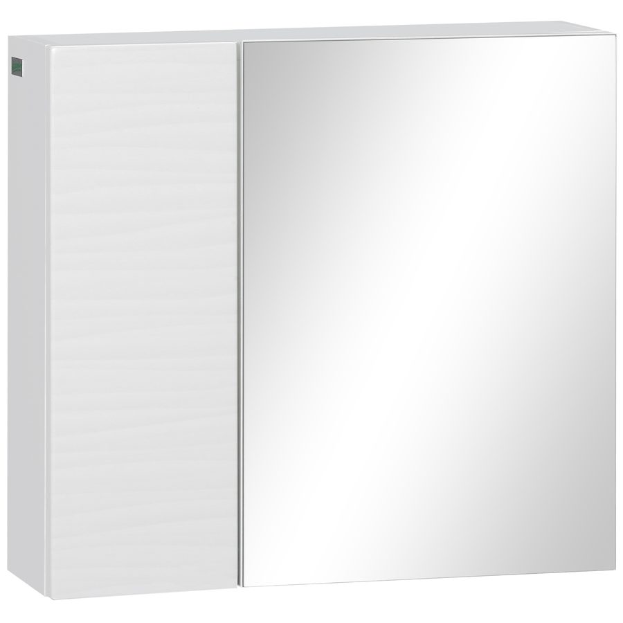 kleankin Spiegelschrank, Badezimmerschrank mit Verstellbaren Einlegeböden, Badschrank mit Doppeltür, Wandschrank fürs Bad, Weiß, 48 x 15 x 45 cm   Aosom von Kleankin