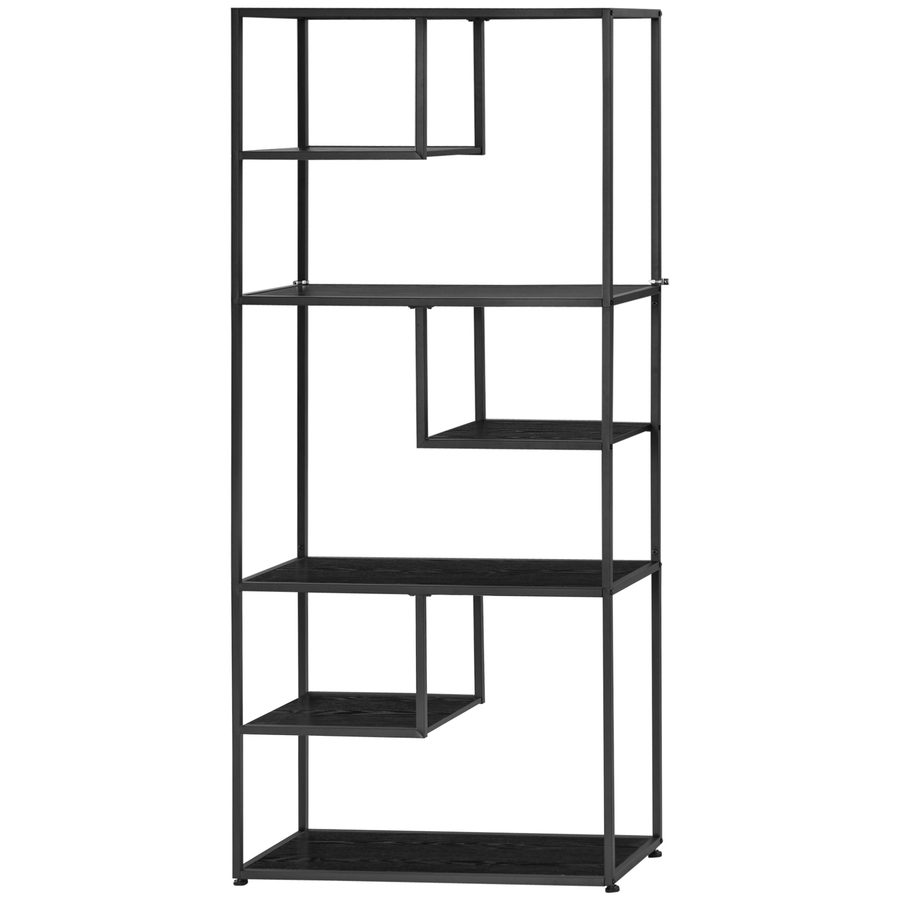 HOMCOM Bücherregal Regal mit 7 Ebenen, Rahmen aus Stahl im Industriestil für Wohnzimmer Schlafzimmer Küche - 83 x 34 x 180 cm   Aosom von HOMCOM