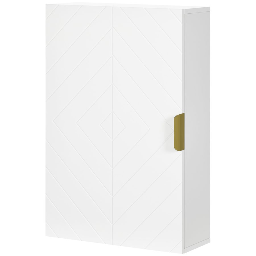 Kleankin Wandmontierter Badezimmerschrank - Aufbewahrungsmöbel - mit verstellbarem Regal - Maße 40L x 15B x 60H cm Weiß   Aosom von Kleankin