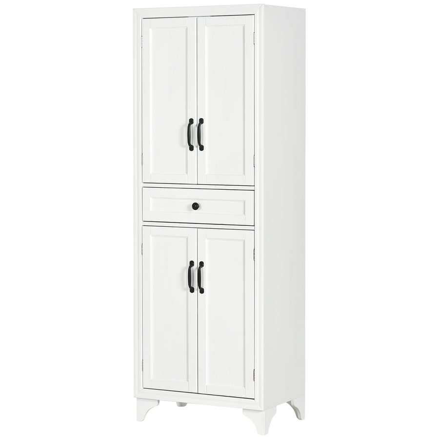 HOMCOM Hochschrank Küchenmöbel 4 Türen 2 Schränke und 1 zentrale Schublade Höhe 170 cm mit höhenverstellbarem Regal - Weiß   Aosom von HOMCOM