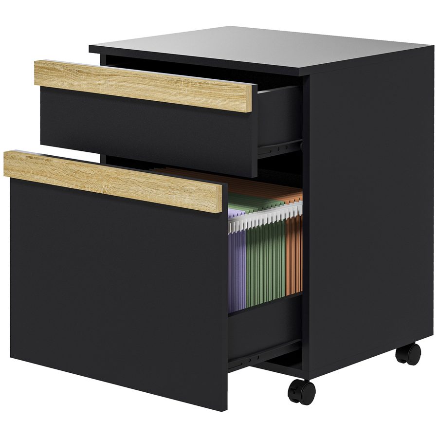Vinsetto Rollcontainer Büromöbel auf Rollen mit 2 Schubladen Ablagefach für Aktenordner 48 x 40 x 59,5 cm Schwarz   Aosom von Vinsetto