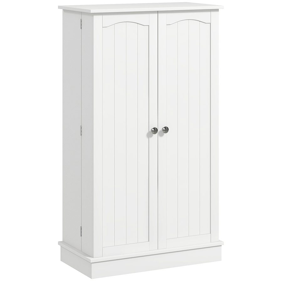 HOMCOM Küchenschrank Küchenbuffet Speisekammer Aufbewahrungsschrank modern mit Schränken, verstellbarem Regal und 12 Gewürzregalen, für Esszimmer, Wohnzimmer, 60 x 30 x 104 cm, Weiß   Aosom von HOMCOM