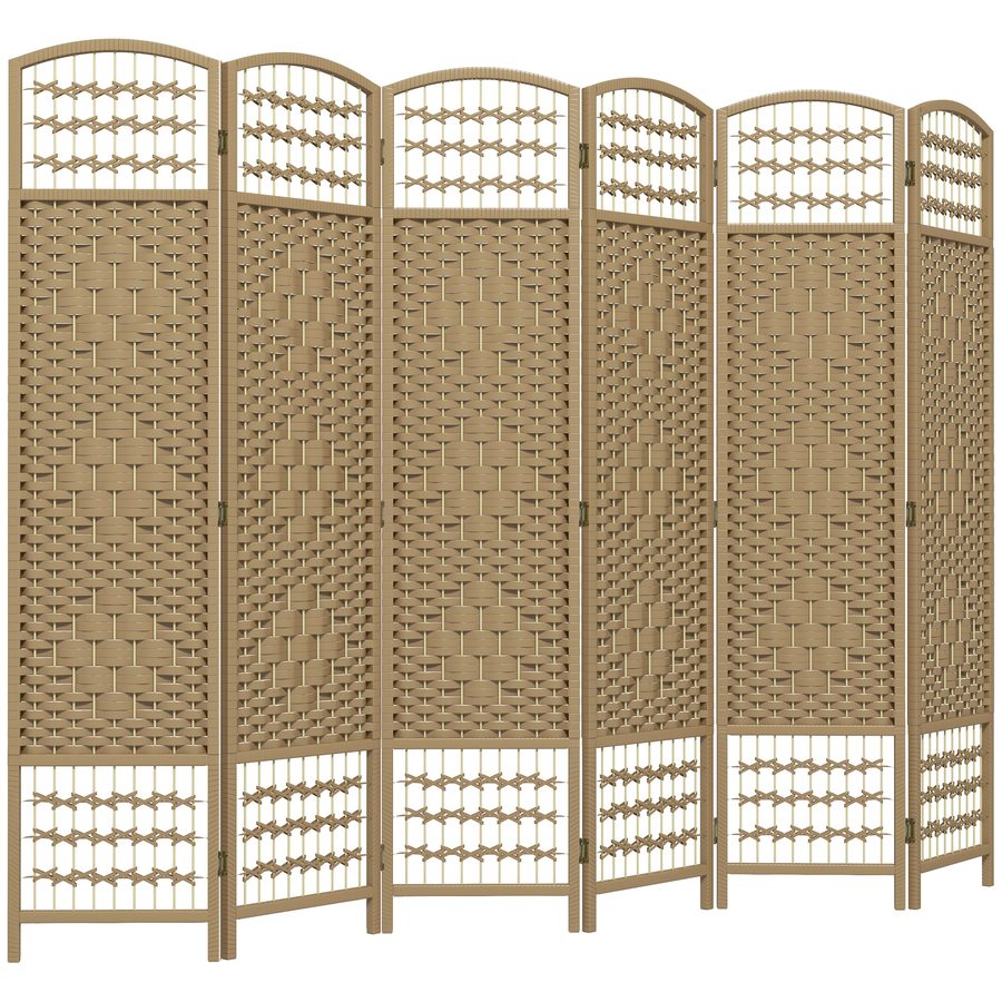 HOMCOM Paravent 6-teilig 240 x 170 cm Faltbar Raumteiler Trennwand aus Wellenfaser, Sichtschutz für Wohnzimmer, Schlafzimmer, Büro, Naturholz   Aosom von HOMCOM