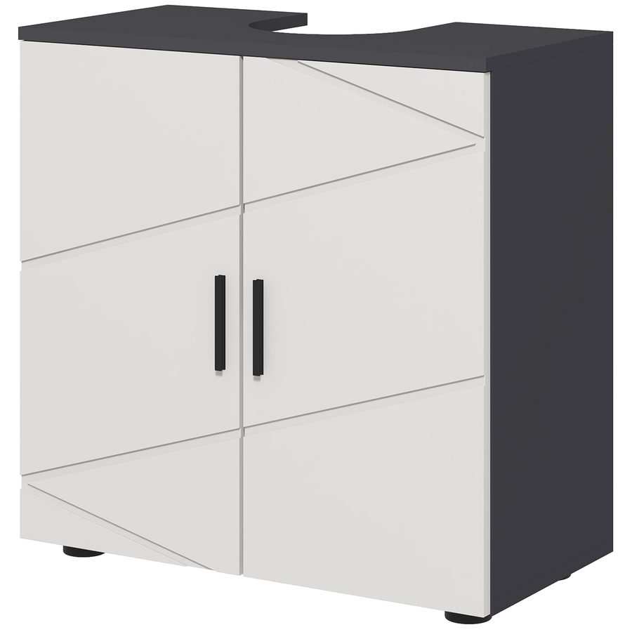 Kleankin Unterschrank Badezimmer mit 2 Türen, Unterschrank für Säulenwaschbecken aus Holz mit verstellbarem Regal, 60x30x60cm, Grau   Aosom von Kleankin
