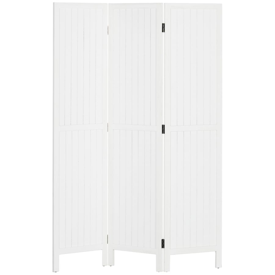 HOMCOM Paravent aus Holz Raumteiler faltbar 3 Paneele 120 x 170 cm Weiß   Aosom von HOMCOM