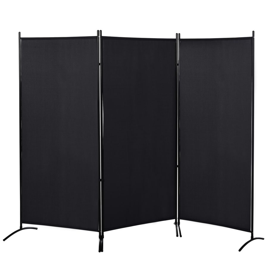 HOMCOM Paravent 3-teilig 253 x 182 cm Raumteiler Raumtrenner, Faltbar Trennwand Sichtschutz Stellwand für Wohnzimmer Schwarz   Aosom von HOMCOM