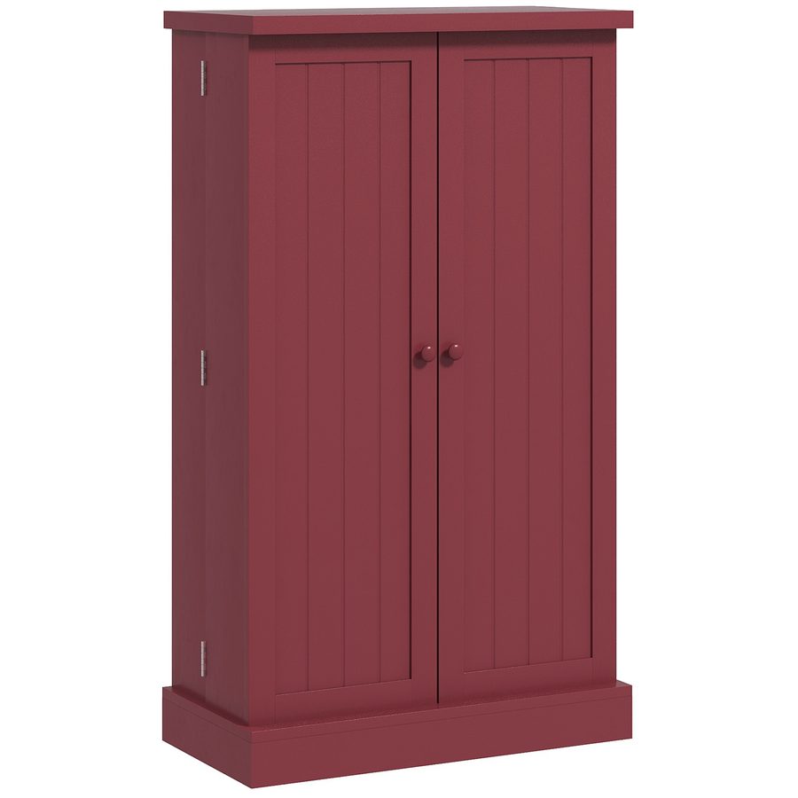 HOMCOM Buffet Küchenschrank Stauraumschrank Küche 12 Regale an der Tür verstellbare Platten 60 x 30 x 104 cm für Wohnzimmer, Esszimmer aus Holz Rot   Aosom von HOMCOM