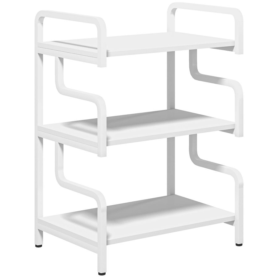 HOMCOM Druckerständer Druckertisch mit 3 Ebenen und Stauraum, 55 x 40 x 77cm Druckerregal für Homeoffice, Arbeitszimmer, Weiß   Aosom von HOMCOM