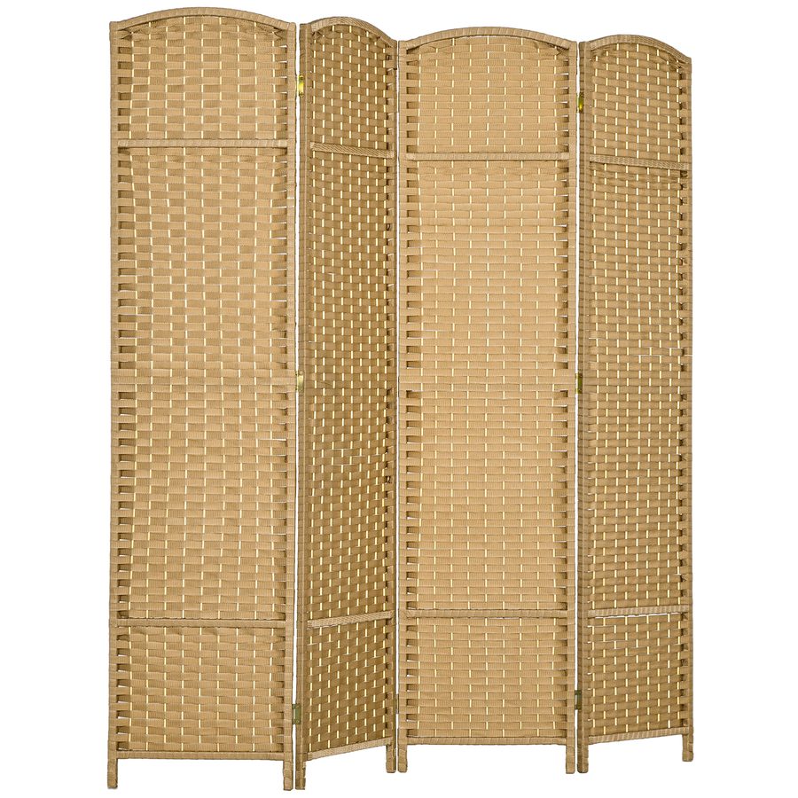 HOMCOM Paravent 4-teilig 160 x 170 cm Raumteiler Faltbar Trennwand aus Bambus, Sichtschutz Raumtrenner Stellwand für Wohnzimmer Natur   Aosom von HOMCOM