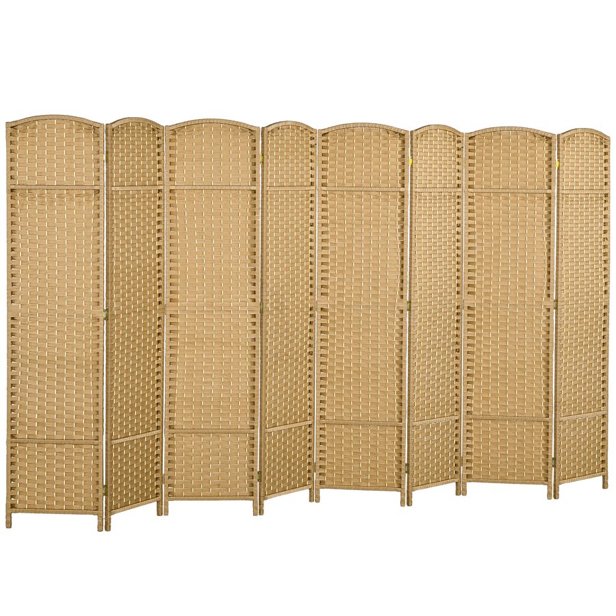 HOMCOM Paravent 8-teilig 320 x 170 cm Raumteiler Faltbar Trennwand aus Bambus, Sichtschutz Raumtrenner Stellwand für Wohnzimmer Natur   Aosom von HOMCOM