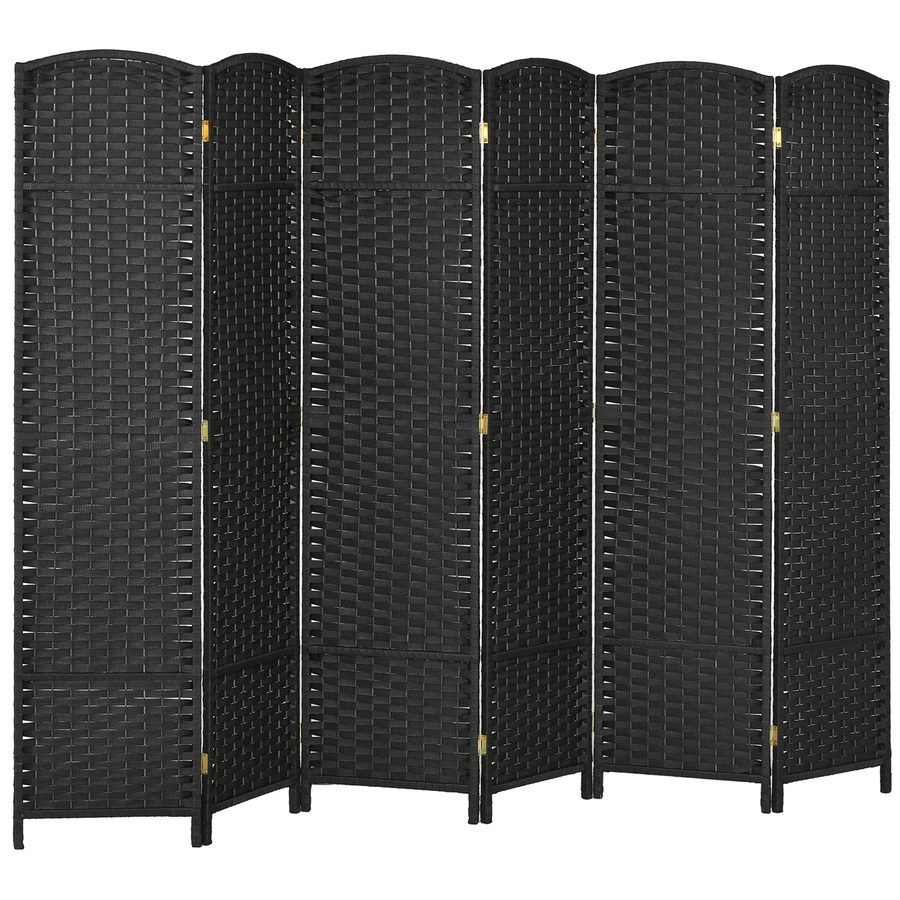 HOMCOM Paravent 6-teilig 240 x 170 cm Raumteiler Faltbar Trennwand aus Bambus, Sichtschutz Raumtrenner Stellwand für Wohnzimmer Schwarz   Aosom von HOMCOM